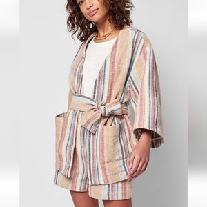 NWT Faherty Jacket and Shorts Set Mykonos Organic Cotton Striped‎ size Large